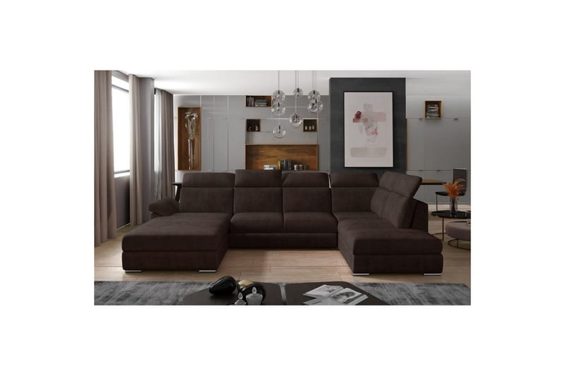 Hjørnesofa Eltap Evanell 336x211x102 cm - Dora 28, Mørkebrun, Venstre - Møbler - Sofaer - Sovesofaer