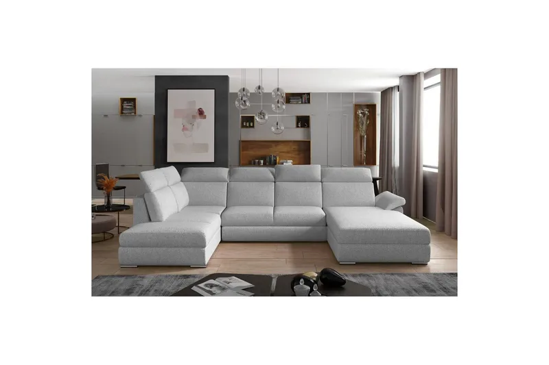 Hjørnesofa Eltap Evanell 336x211x102 cm, Grande 81, Grå, Højre