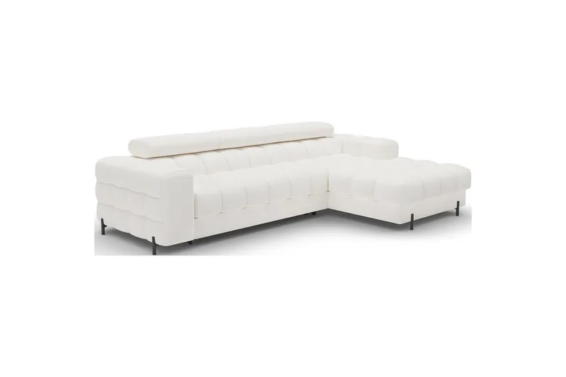 Hjørnesofa Eltap Felro 285x181x93 cm - Amore 01, Hvid, Højre - Møbler - Sofaer - Sovesofaer