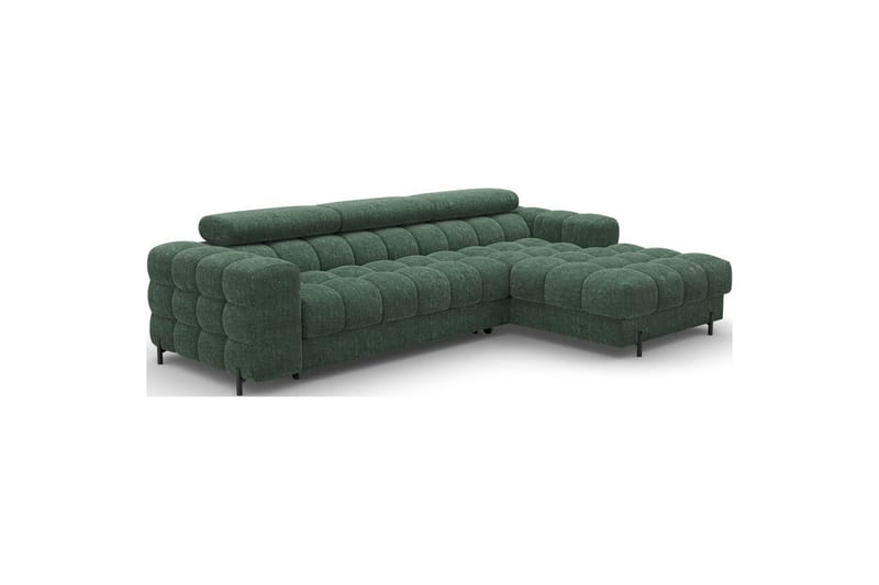 Hjørnesofa Eltap Felro 285x181x93 cm - Amore 35, Grøn, Højre - Møbler - Sofaer - Sovesofaer