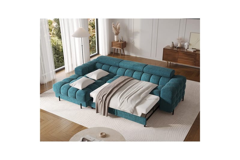 Hjørnesofa Eltap Felro 285x181x93 cm - Amore 40, Blå, Venstre - Møbler - Sofaer - Sovesofaer