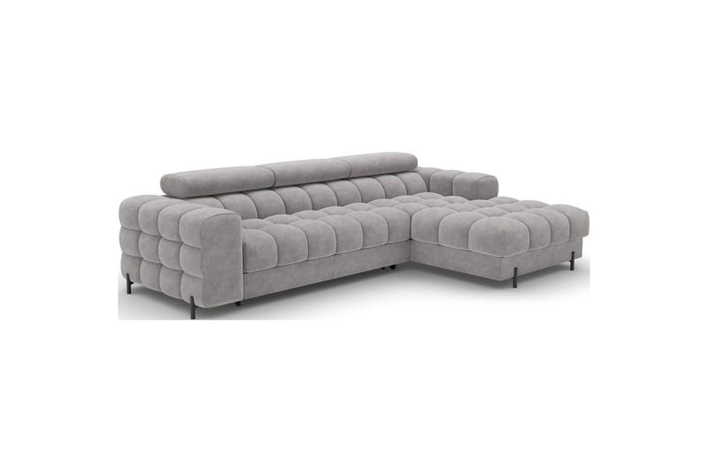 Hjørnesofa Eltap Felro 285x181x93 cm - Aura 04, Grå, Højre - Møbler - Sofaer - Sovesofaer