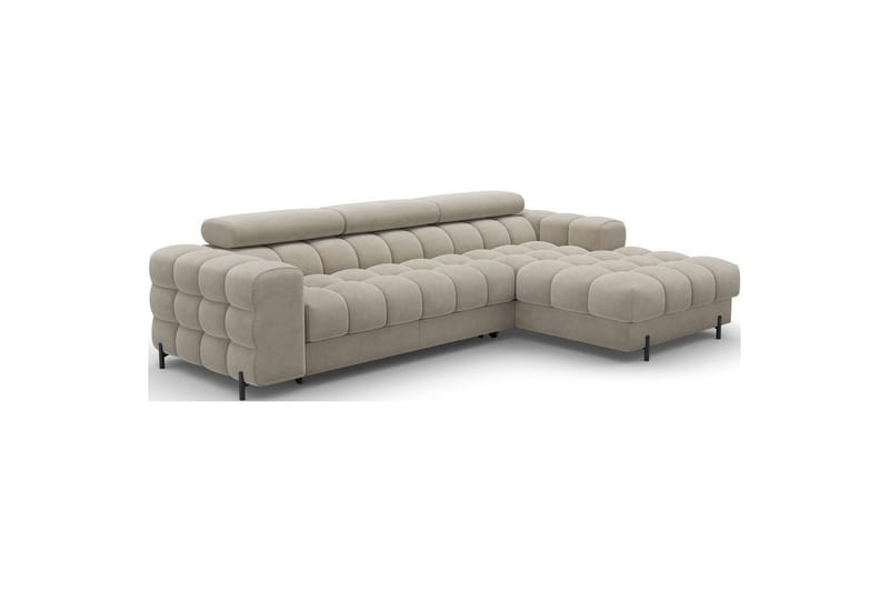 Hjørnesofa Eltap Felro 285x181x93 cm - Aura 18, Beige, Højre - Møbler - Sofaer - Sovesofaer