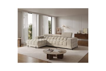 Hjørnesofa Eltap Felro 285x181x93 cm - Aura 18, Beige, Venstre - Møbler - Sofaer - Sovesofaer