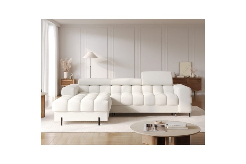 Hjørnesofa Eltap Felro 285x181x93 cm - Royal 01, Hvid, Venstre - Møbler - Sofaer - Sovesofaer