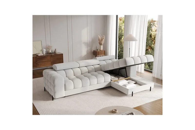 Hjørnesofa Eltap Felro 285x181x93 cm - Royal 03, Grå, Højre - Møbler - Sofaer - Sovesofaer
