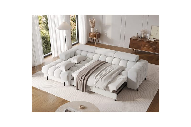 Hjørnesofa Eltap Felro 285x181x93 cm - Royal 03, Grå, Venstre - Møbler - Sofaer - Sovesofaer