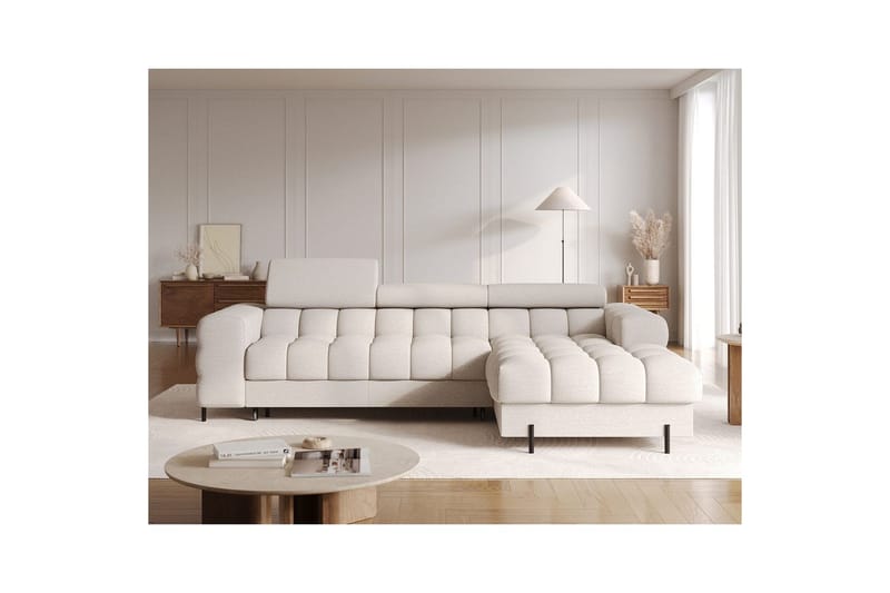 Hjørnesofa Eltap Felro 285x181x93 cm - Royal 18, Beige, Højre - Møbler - Sofaer - Sovesofaer