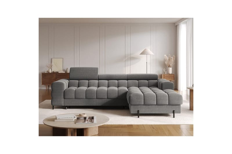 Hjørnesofa Eltap Felro 285x181x93 cm - Sola 06, Mørkegrå, Højre - Møbler - Sofaer - Sovesofaer