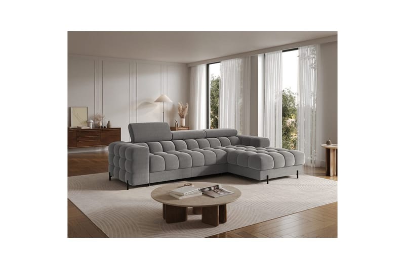 Hjørnesofa Eltap Felro 285x181x93 cm - Sola 06, Mørkegrå, Højre - Møbler - Sofaer - Sovesofaer