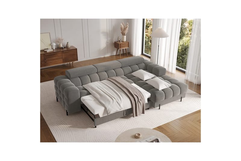 Hjørnesofa Eltap Felro 285x181x93 cm - Sola 06, Mørkegrå, Højre - Møbler - Sofaer - Sovesofaer
