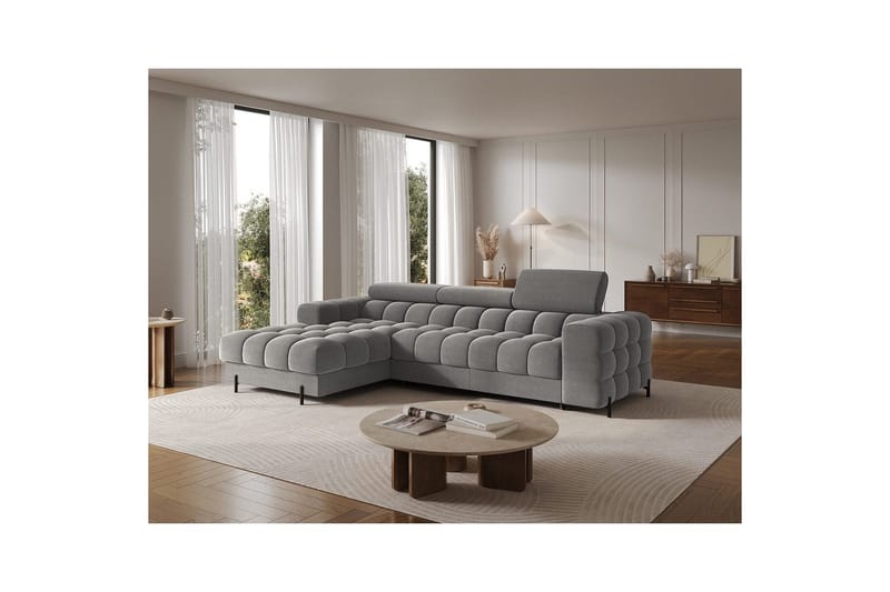 Hjørnesofa Eltap Felro 285x181x93 cm - Sola 06, Mørkegrå, Venstre - Møbler - Sofaer - Sovesofaer