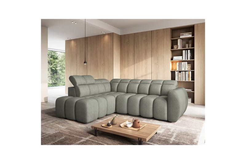 Hjørnesofa Eltap Flconn 258x208x107 cm - Xillar 100, Grøn, Venstre - Møbler - Sofaer - Sovesofaer