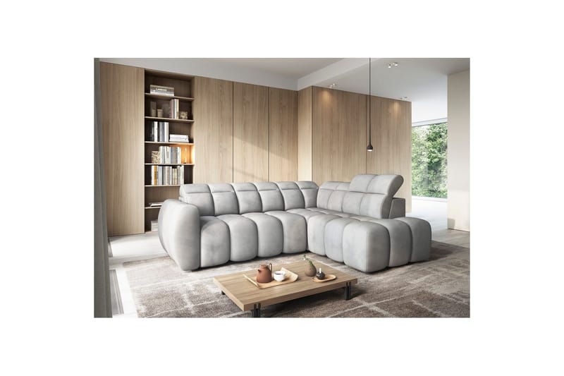 Hjørnesofa Eltap Flconn 258x208x107 cm - Paolli 04, Grå, Højre - Møbler - Sofaer - Sovesofaer
