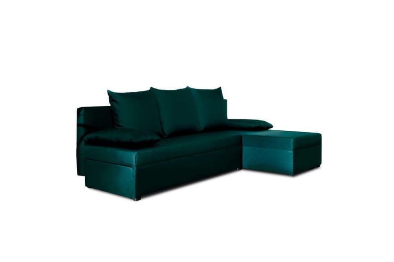 Hjørnesofa Eltap Gino 201x143x90 cm - Nube 35, Grøn - Møbler - Sofaer - Sovesofaer