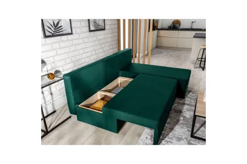 Hjørnesofa Eltap Gino 201x143x90 cm - Nube 35, Grøn - Møbler - Sofaer - Sovesofaer