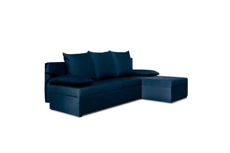 Hjørnesofa Eltap Gino 201x143x90 cm - Nube 40, Blå - Møbler - Sofaer - Sovesofaer