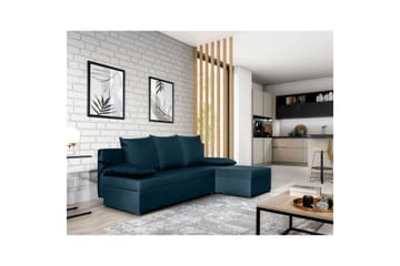 Hjørnesofa Eltap Gino 201x143x90 cm - Nube 40, Blå - Møbler - Sofaer - Sovesofaer