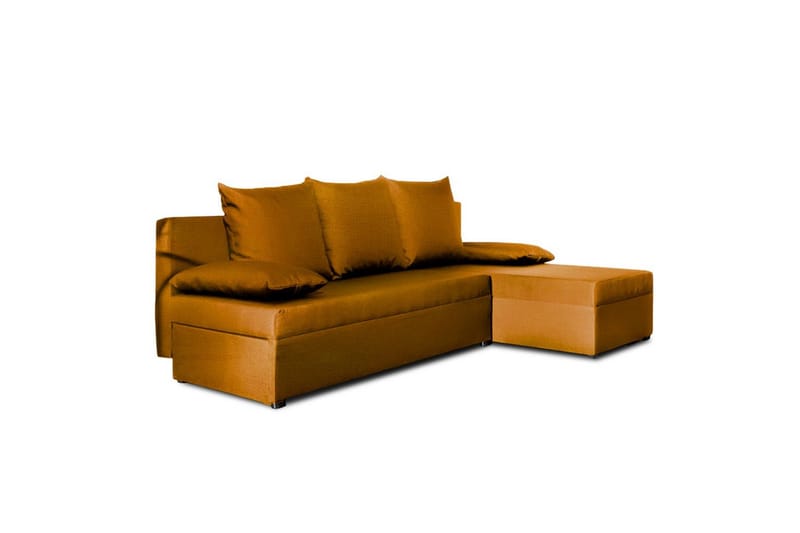 Hjørnesofa Eltap Gino 201x143x90 cm - Nube 45, Gul - Møbler - Sofaer - Sovesofaer