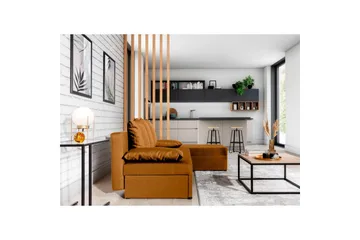 Hjørnesofa Eltap Gino 201x143x90 cm - Nube 45, Gul - Møbler - Sofaer - Sovesofaer