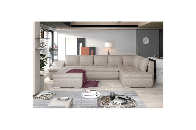 Hjørnesofa Eltap Giovanni 351x82x190 cm - Dora 21, Beige, Venstre - Møbler - Sofaer - Sovesofaer
