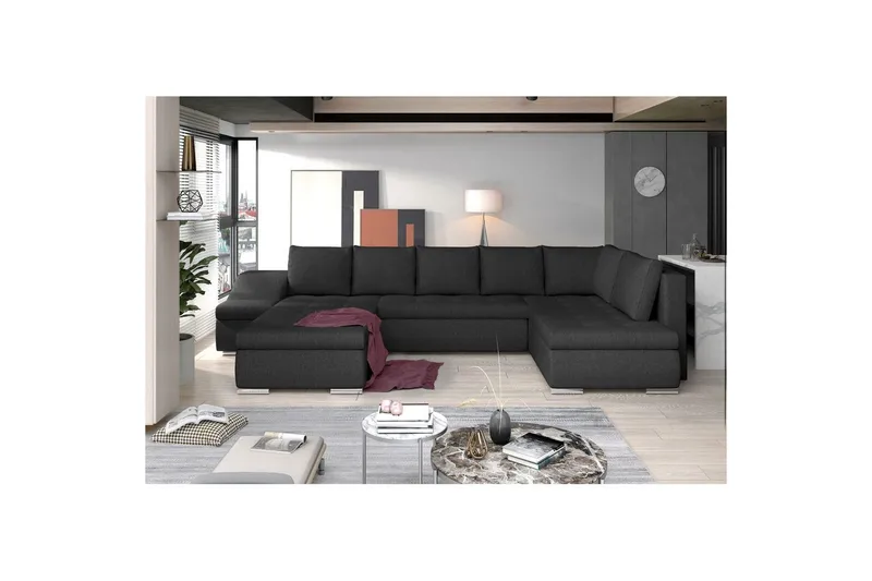 Hjørnesofa Eltap Giovanni 351x82x190 cm - Inari 96, Mørkegrå, Venstre - Møbler - Sofaer - Sovesofaer