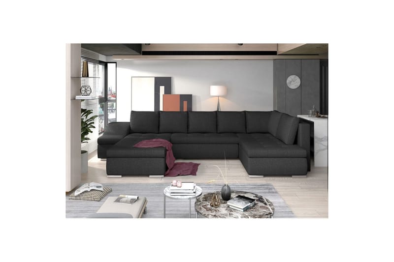 Hjørnesofa Eltap Giovanni 351x82x190 cm - Inari 96, Mørkegrå, Venstre - Møbler - Sofaer - Sovesofaer