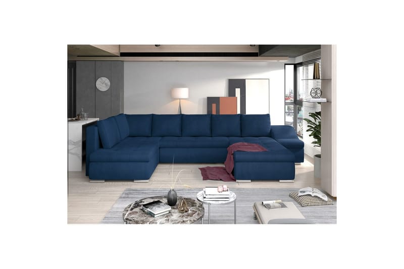 Hjørnesofa Eltap Giovanni 351x82x190 cm - Monolith 77, Blå, Højre - Møbler - Sofaer - Sovesofaer