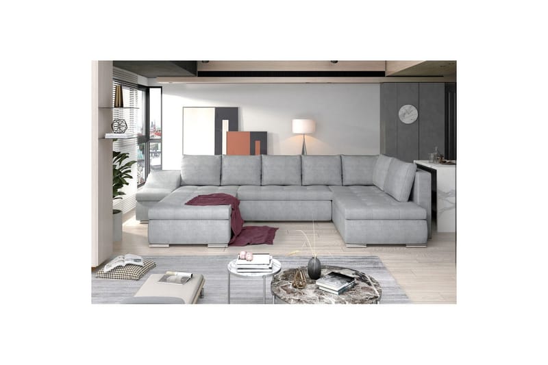 Hjørnesofa Eltap Giovanni 351x82x190 cm, Omega 02, Grå, Venstre