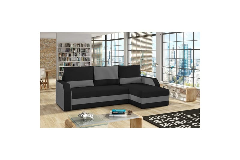 Hjørnesofa Eltap Giulio 239x150x86 cm, Alova 04, Alova 36, Sort, Grå