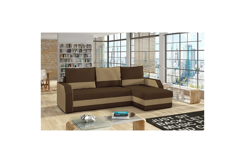 Hjørnesofa Eltap Giulio 239x150x86 cm - Alova 68, Alova 66, Beige - Møbler - Sofaer - Sovesofaer