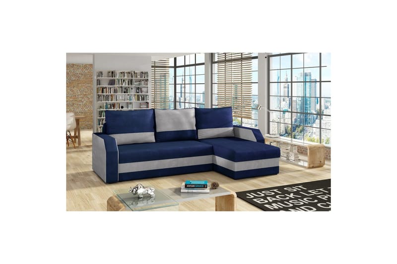 Hjørnesofa Eltap Giulio 239x150x86 cm, Kronos 09, Paros 05, Mørkeblå, Lys Grå
