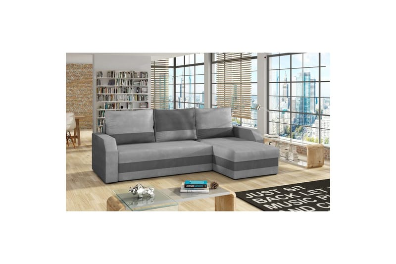 Hjørnesofa Eltap Giulio 239x150x86 cm - Paros 05, Paros, Lysegrå, Grå - Møbler - Sofaer - Sovesofaer