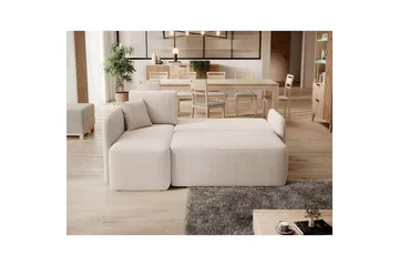 Hjørnesofa Eltap Hadson 206x150x89 cm - Jarell 18, Lys Beige, Venstre - Møbler - Sofaer - Sovesofaer