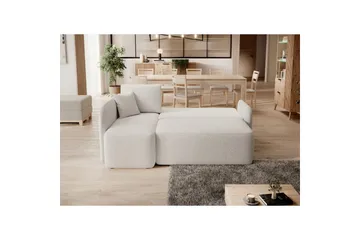 Hjørnesofa Eltap Hadson 206x150x89 cm - Royal 01, Hvid, Venstre - Møbler - Sofaer - Sovesofaer