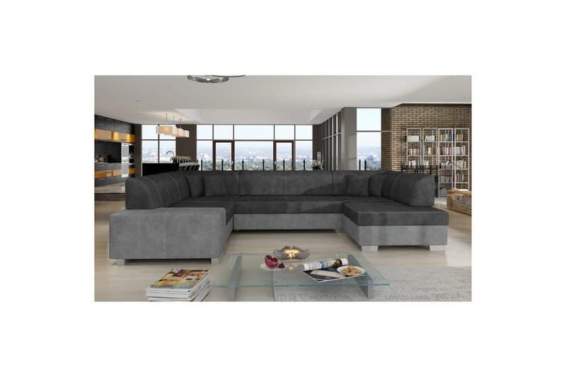 Hjørnesofa Eltap Havana 322x204x72 cm - Dora 96, Dora 90, Sort, Grå, Højre - Møbler - Sofaer - Sovesofaer