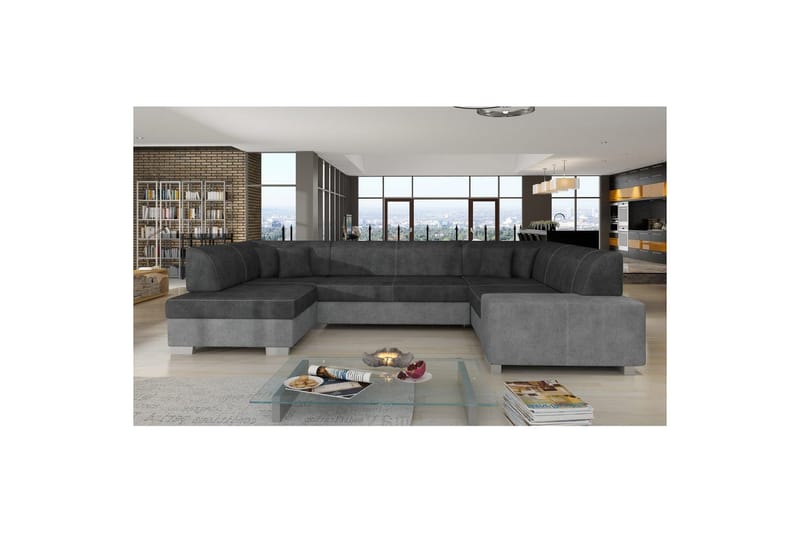 Hjørnesofa Eltap Havana 322x204x72 cm, Dora 96, Dora 90, Sort, Grå, Venstre