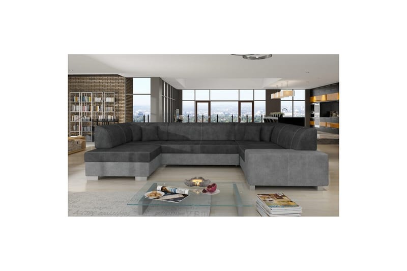 Hjørnesofa Eltap Havana 322x204x72 cm - Dora 96, Dora 90, Sort, Grå, Venstre - Møbler - Sofaer - Sovesofaer