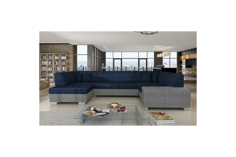 Hjørnesofa Eltap Havana 322x204x72 cm - Kronos 09, Paros 05, Mørkeblå, Lys Grå, Venstre - Møbler - Sofaer - Sovesofaer