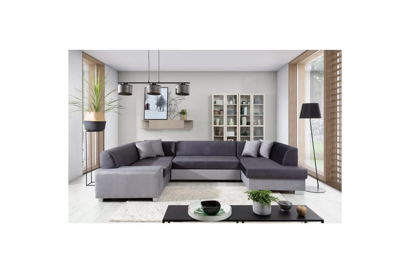 Hjørnesofa Eltap Havana 322x204x72 cm - Monolith 97, Monolith 84, Mørk Grå, Lys Grå, Højre - Møbler - Sofaer - Sovesofaer