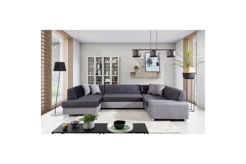 Hjørnesofa Eltap Havana 322x204x72 cm, Monolith 97, Monolith 84, Mørk Grå, Lys Grå, Venstre