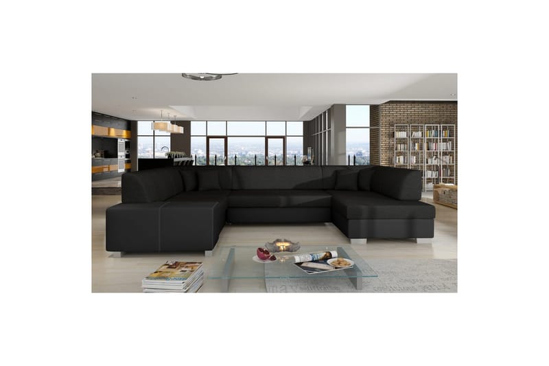 Hjørnesofa Eltap Havana 322x204x72 cm - Sawana 14, Soft 11, Sort, Højre - Møbler - Sofaer - Sovesofaer