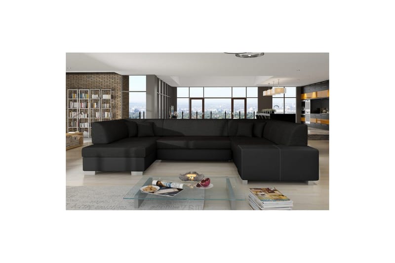 Hjørnesofa Eltap Havana 322x204x72 cm - Sawana 14, Soft 11, Sort, Venstre - Møbler - Sofaer - Sovesofaer