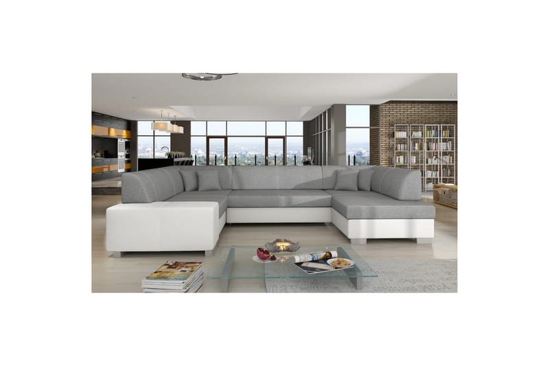 Hjørnesofa Eltap Havana 322x204x72 cm - Sawana 21, Soft 17, Grå, Hvid, Højre - Møbler - Sofaer - Sovesofaer