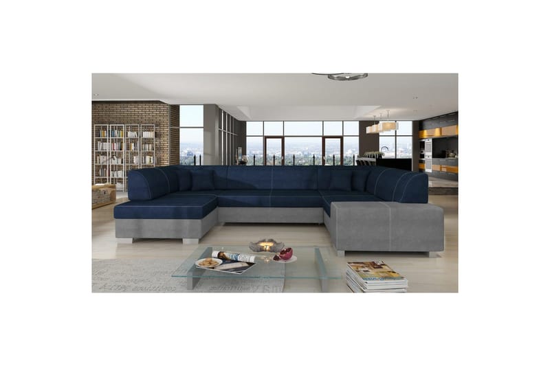 Hjørnesofa Eltap Isloren 322x204x72 cm - Kronos 09, Paros 05, Mørkeblå, Lys Grå, Venstre - Møbler - Sofaer - Sovesofaer