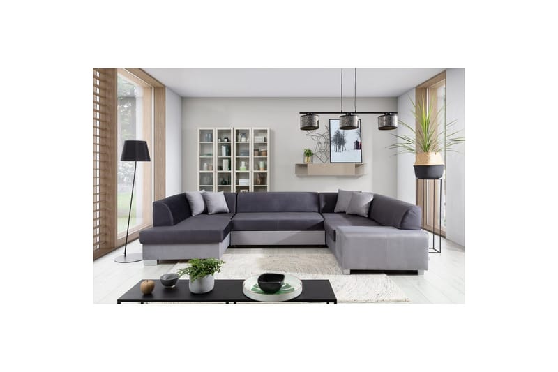 Hjørnesofa Eltap Isloren 322x204x72 cm - Monolith 97, Monolith 84, Mørk Grå, Lys Grå, Venstre - Møbler - Sofaer - Sovesofaer