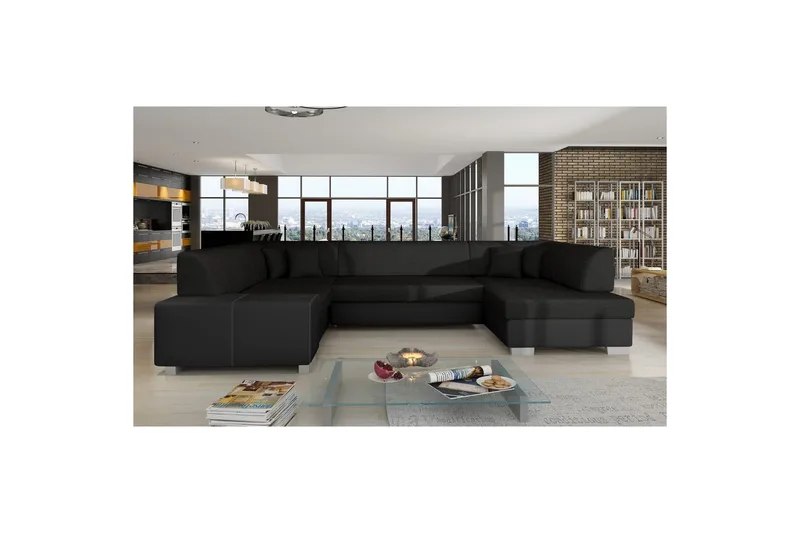 Hjørnesofa Eltap Isloren 322x204x72 cm - Sawana 14, Soft 11, Sort, Højre - Møbler - Sofaer - Sovesofaer