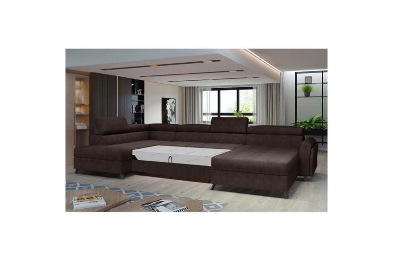 Hjørnesofa Eltap Josette 360x200x92 cm - Dora 28, Mørk Brun, Venstre - Møbler - Sofaer - Sovesofaer