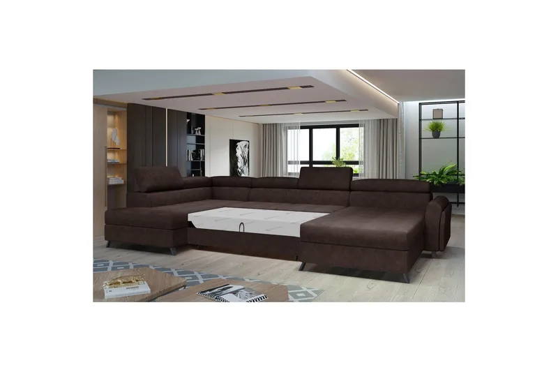 Hjørnesofa Eltap Josette 360x200x92 cm - Dora 28, Mørk Brun, Venstre - Møbler - Sofaer - Sovesofaer