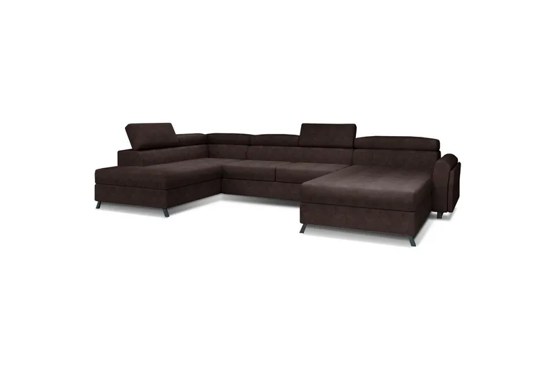 Hjørnesofa Eltap Josette 360x200x92 cm, Dora 28, Mørk Brun, Venstre